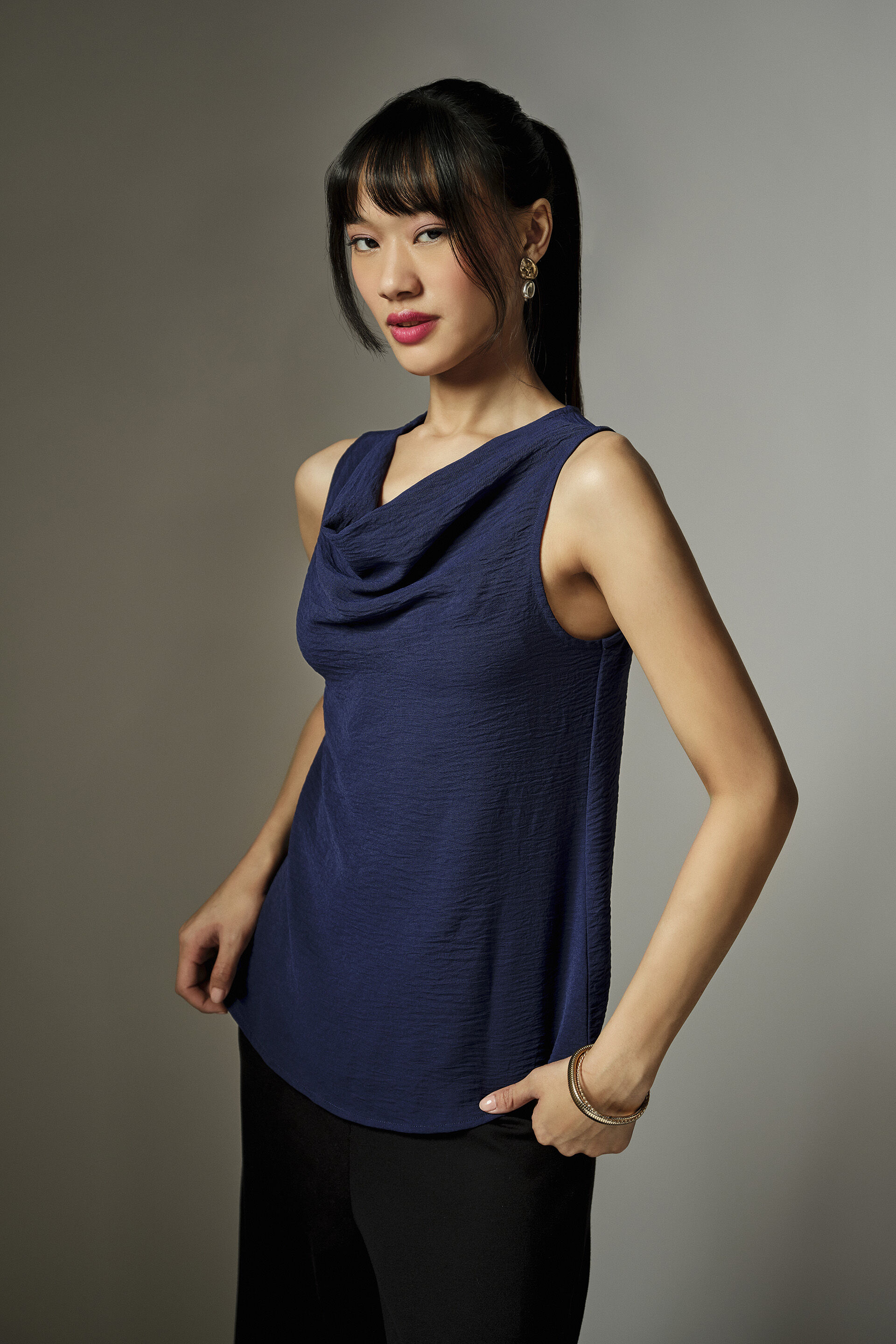 Liza Navy Top, Navy, image 3